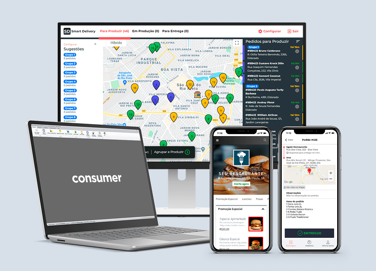 Versão completa do Consumer PDV Delivery.