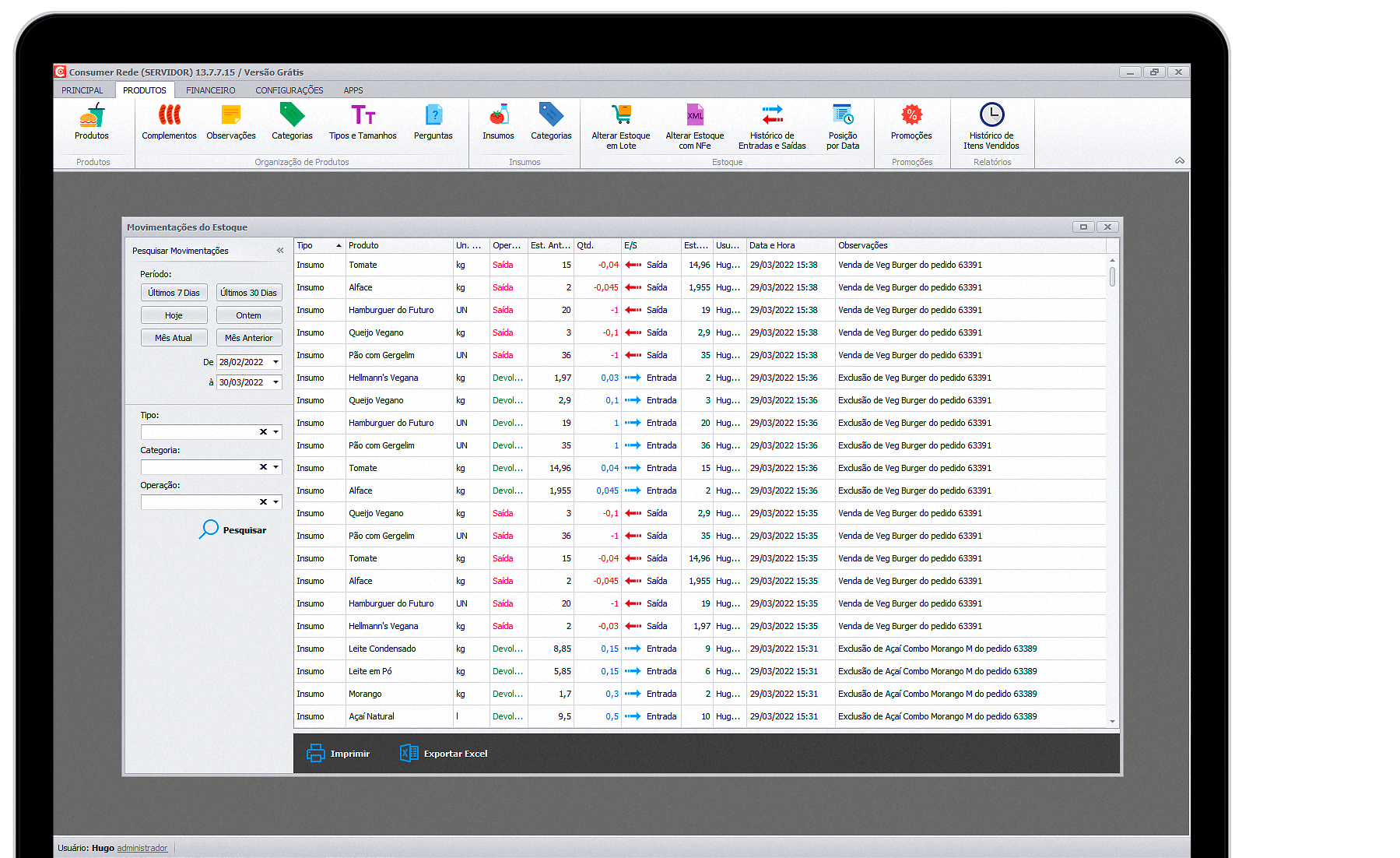 Sistema para Estoque Especializado Delivery