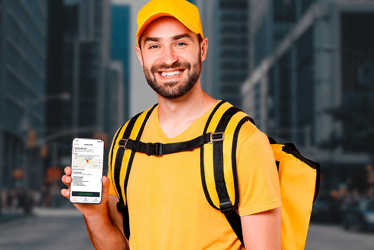 App do Entregador Consumer traçando a rota das entregas